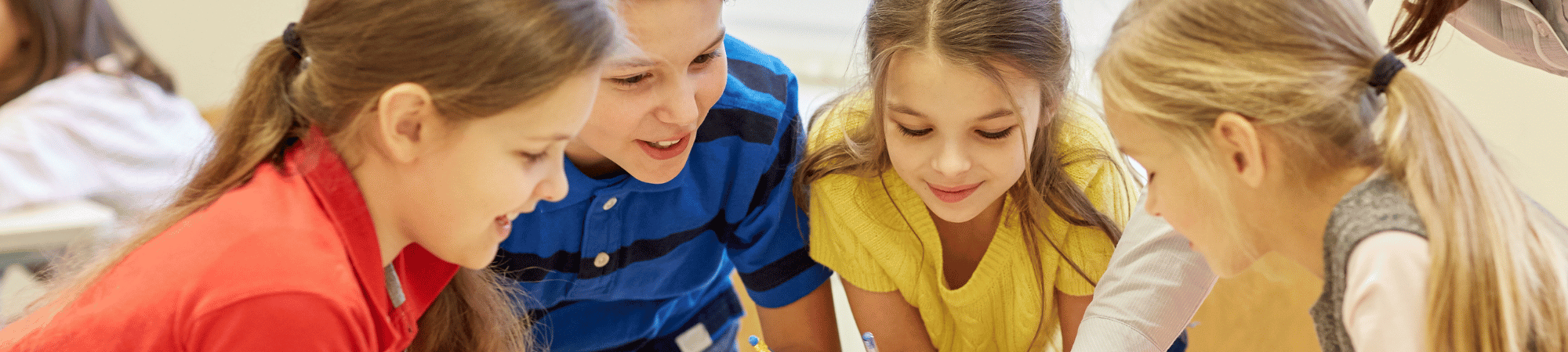 kids learning at table