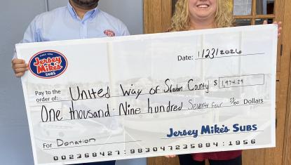 Jersey Mike's check presentation